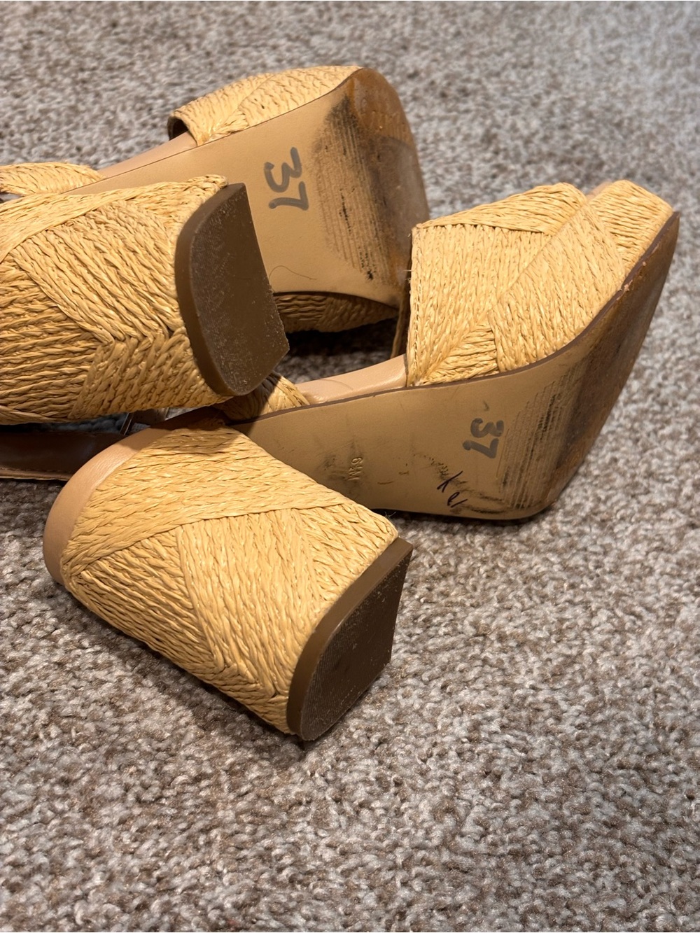 Calvin Klein Raffia Platform Sandals - Picture 4 of 4